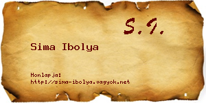 Sima Ibolya névjegykártya